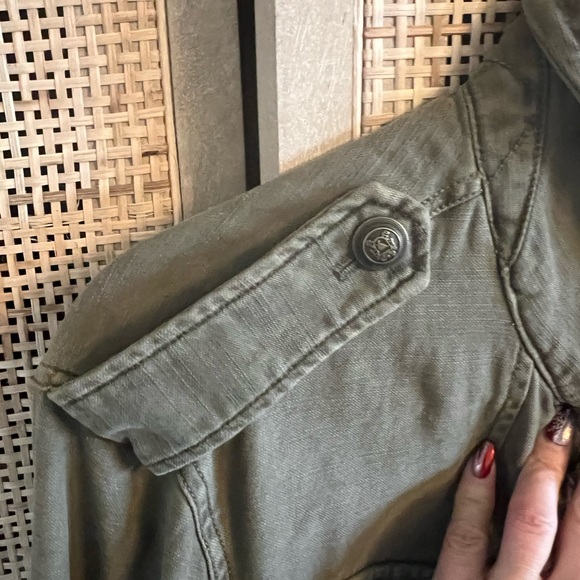 FREE PEOPLE Oversized, green military cargo jacket. Size M. - Picture 5 of 9